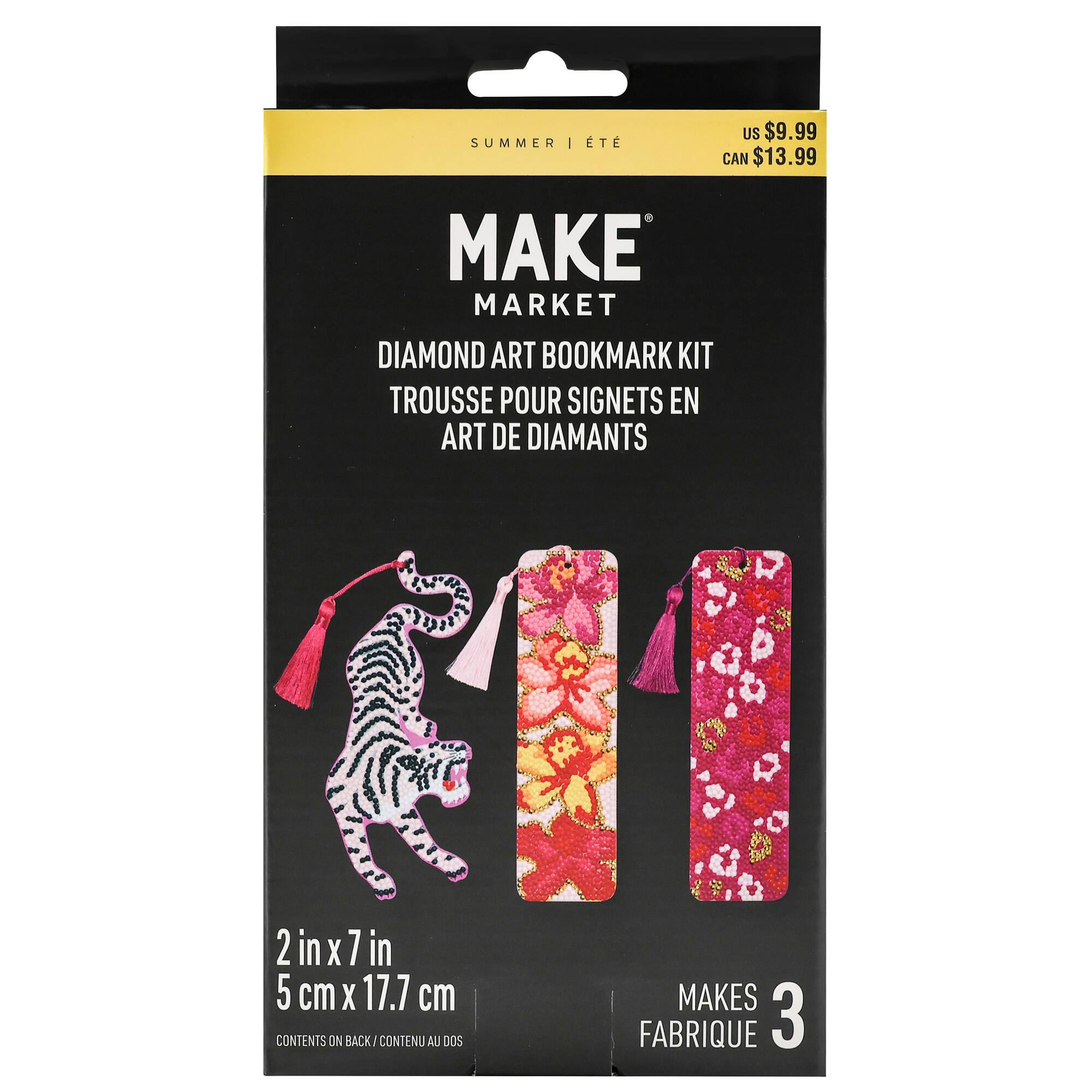 Pink Jungle Diamond Art Bookmark Kit by Make Market®